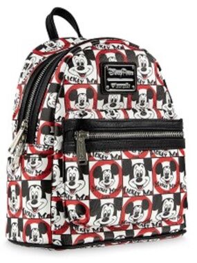 Disney x Loungefly Mickey Mouse Club Unisex Mini Backpack Black/White /Red